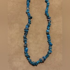 Blue Chip Bead Necklace